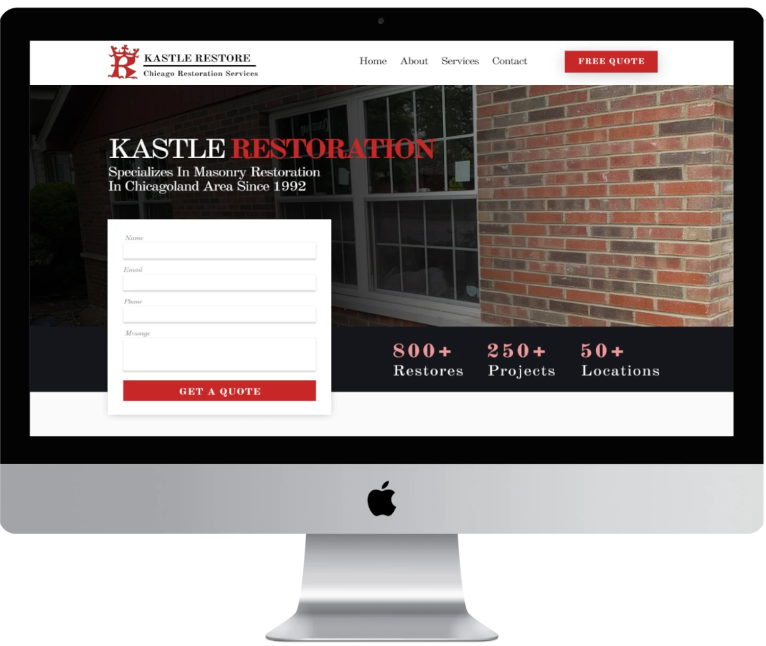 Clean website for a construction company.