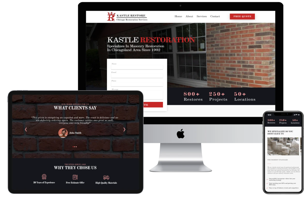 Clean website for a construction company.