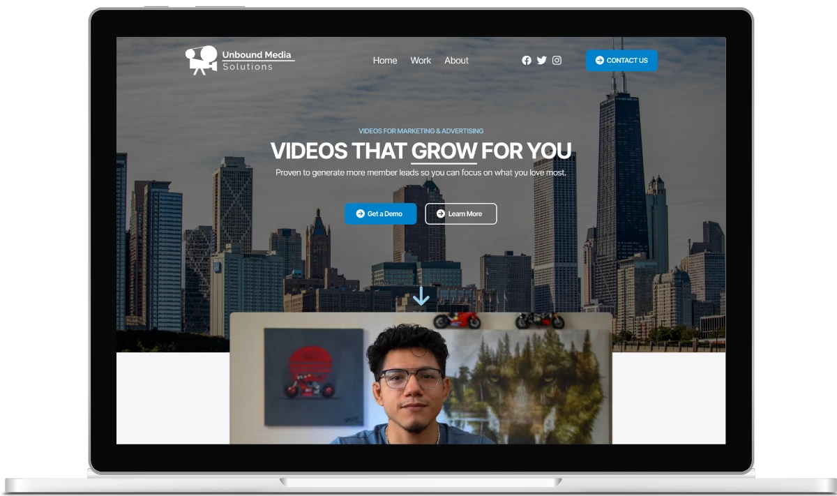 Budget-friendly website for a video marketing company.